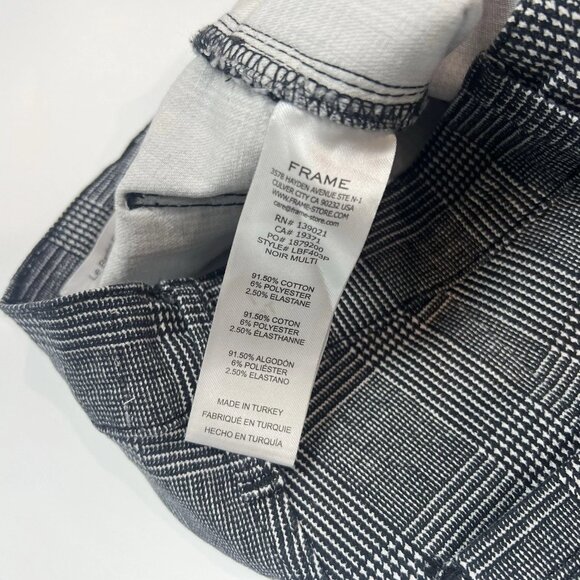 FRAME Le Bardot Flare Kick Cropped Pants Size 25 Noir Multi Glen Plaid LBF403P - Picture 8 of 11